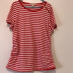 Michael kors women white & orange stripes top , size 2X
